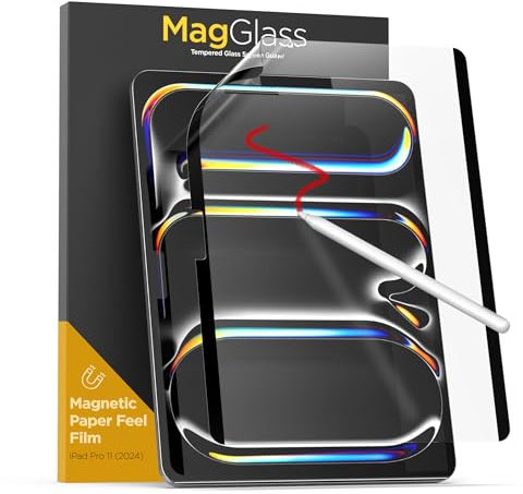 magglass MagFlex papierähnliche Displayschutzfolie für iPad Pro 27,9 cm (11 Zoll) M4 2024 (7. Generation) – magnetische, entfernbare PET-Papier-Haptik, Textur zum Schreiben und Zeichnen (mattes