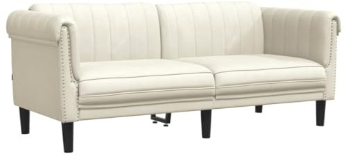 ULUYYUC Couchbar Bodensofa Schlafcouch Ecksofa - Sofa 2-Sitzer Creme Samt für Terrasse Lounge Party Garten