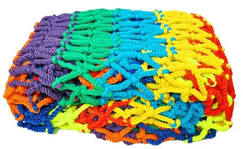 FIYSON Sicherheitsnetz für Kinder, Balkon Katzennetz, Treppen Schutznetz,3cm mesh, Absperrnetz Outdoor, Schutznetz hochbett, Netz rausfallschutz, Universal schutznetz, Bunt (1 x 3m)