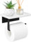 Porte Papier Toilette, Support Papier Toilette Mural avec étagère en marbre Naturel pour Salle de Bain Accessoire, Porte Rouleau Papier Toilette,dérouleur Papier Toilette Blanc (Noir Blanc)