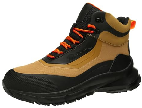 Botas de seguridad para hombre, ligeras, sin cordones, puntera de acero, botas protectoras antipinchazos, botas de seguridad a prueba de viento e impermeables, para construcción, trabajo industrial y