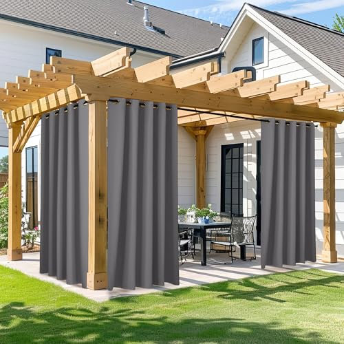 NICETOWN Outdoor-Vorhang für Terrasse, 213,4 cm lang, 167,6 cm breit, verdunkelnd, wasserdicht, Außenvorhänge für Veranda/Pavillon, wetterfest, langlebig, Außenrollo, 1 Bahn, 167,6 cm breit x 213,4 cm