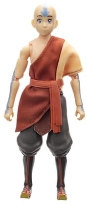 Avatar: The Last Airbender Aang (Book Three) - 6.5-Inch Scale Figure with Alternate Faceplate, Swappable Hands, Staff and Air Bending Effect