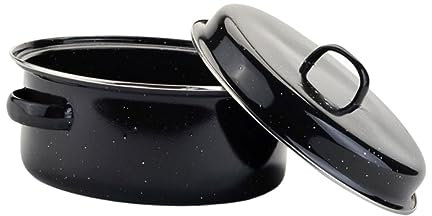 IMIKEYA 1 Juego De Camote Asado Cacerola De Maíz Lata Para Asar Camote Plato Para Hornear Asador Redondo Con Tapa Cacerola Para Asar Con Tapa Platos Para Hornear Para Horno Cocina