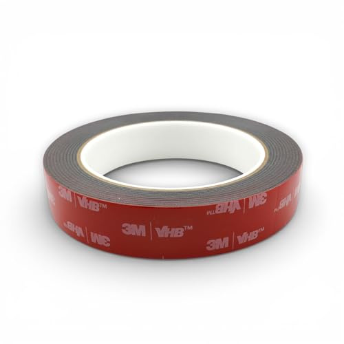 3M 20mm x VHB 5952 Klebeband – Schwarz – 1,1mm Dick – Extra Stark für Pulverbeschichtung & Lack