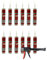 Silicone Acetico Trasparente Set da 12 o 24 Pezzi Sigillante Antimuffa per Vetro, Alluminio, Smalto, Ceramica, Adatto per Bagno e Cucina (12 con pistola)