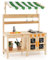 COSTWAY Cucina Giocattolo per Giardino in Legno di Abete, Cucina per Fango da Esterno con Tettoia, Fornelli, Ganci, 4 Lavagne e Lavello, Set Cucina con 5 Accessori, 88 x 39 x 117 cm