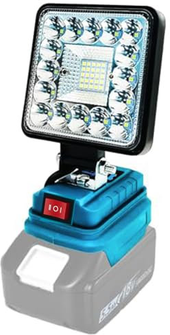 Cordless LED Work Light for Makita 18V Battery, Two Levels Adjustable Flood Light up to 48W 4800LM Lumens with 2 USB, Job Site Lighting for Work, Camping Replace for Makita DML816(No Battery)