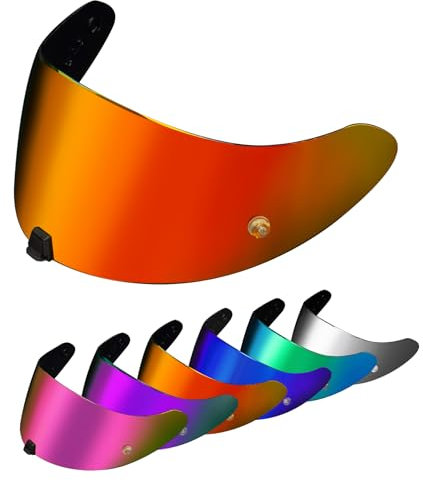 PSLER Visiera per Exo R420 - Visiera Colorata Accessori per Casco da Moto Ricambio(Rosso Intenso)