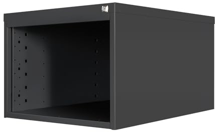ADB Schubladenbox leer, Werkbankmodul, Metallbox, pulverbeschichtet, stabil, individuell bestückbar für Werkbank, Garage, Hobbyraum, RAL7016 H400xB531,5xT700mm