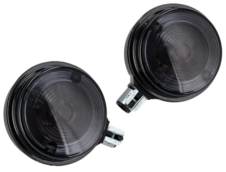 Set: Blinker hinten, rund in Schwarz mit Rauchgrauem Glas - für Simson S50,