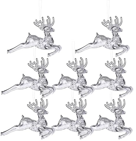 Hanging Ornaments Christmas Acrylic Elk Decors Xmas Decoration Tree Party | Front Door Decoration, Replacement Sequence, Hanging Arrangement, Wear During Events, Garden Placement, Patio Placement
