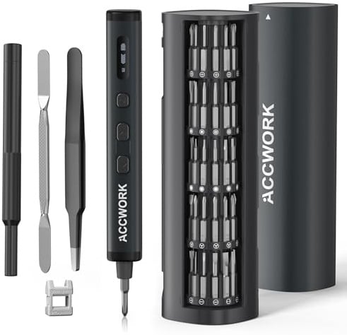 Cacciavite elettrico, 78 in 1 di precisione, con 72 punte magnetiche S2 a 5 marce, dinamometrica a LED, cacciavite elettrico magnetico per laptop, occhiali, orologi
