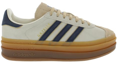 adidas Women's Gazelle Running Sneakers, Taupe/Navy/Tan-beige, 7.5 UK