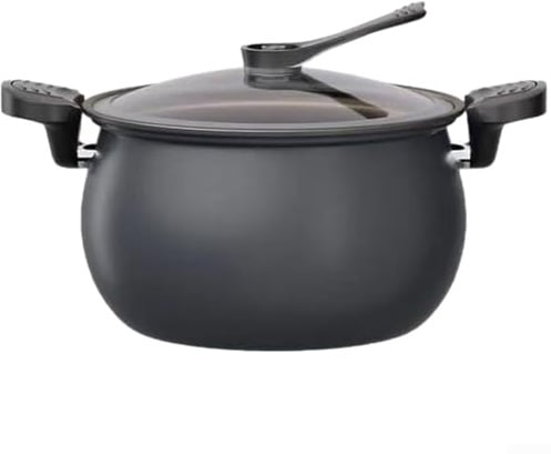 Titanium Large Capacity Soup Pot with Glass Lid and Micro Pressure Proof Seal for Induction, Gas Hob and Other Hob Types, 28 x 28 x 17 cm