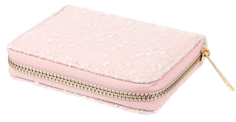 Lurrose 1 Stück Münzbeutel mit Reißverschluss aus Pu Leder Damen | Rosa, Kompakt und Modisch, für Reisen und Geschäftsreisen, für Karten, Kleingeld und Kosmetik