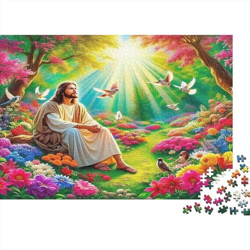 Naturlicht 1000 Teile Religion Puzzle für Erwachsene Starke Papier Lehr Gartenszene Puzzles Wanddekoration Geschenk 38x26cm/1000pcs