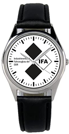 KIESENBERG Armbanduhr DDR IFA Wappen Geschenk Artikel Idee Fan Damen Herren Unisex Analog Quartz Lederarmband Uhr 36mm Durchmesser B-1059