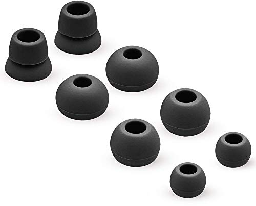 MMOBIEL Silikon Ohrstöpsel Ear Tips kompatibel mit Powerbeats 2/3 Monsterbeats Wireless Beats by DRE 4 Paar (Schwarz)