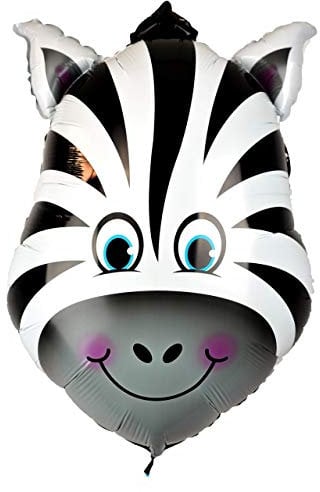 Happium 61 cm Dschungelsafari, Bauernhoftier-Folienballon, Tiere, Luftballons, Tiere, Kindergeburtstag, perfekt für Kindergeburtstag, Party-Dekoration (Zebra)