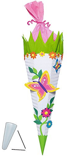 alles-meine.de GmbH komplette Füllung - Circa 200 Teile - für BASTELSET Schultüte - Schmetterling Blumen - mit/ohne Kunststoff Spitze - für ALLE Zuckertüte zum selber Baste..