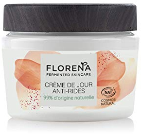 FLORENA Anti-Falten Tagescreme mit Hyaluronsäure, Geißblatt und fermentiertem Olivenöl (1 x 50 ml), duftende Anti-Aging-Pflege, straffende Feuchtigkeitspflege