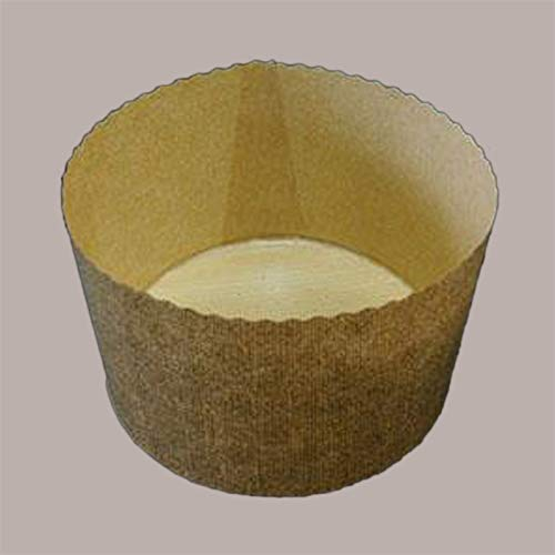 Lucgel Stampo Forma Cottura in Carta Forno Usa e Getta per Panettoncino 300g Dm110H85mm - 25 pezzi -