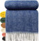 STTS International Wolldecke 100% Schurwolle Wohndecke 140 x 200 cm Tagesdecke Schurwolldecke Woll-Plaid Tirol in vielen Farben erhältlich (Blau (D-M)