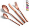 vancasso Besteck Set 6 Personen, Besteck Set 18/10 Rosegold Besteckset mit Messer/Gabel/Löffel/Dessertlöffel, 24-pcs Rose Besteck Poliert mit Geschenkbox, Modernem und Schlichtem Design