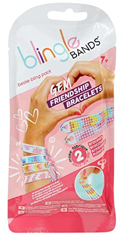 Blingle Bands Bestie 25202 Lot de 2 bracelets d'amitié à créer soi-même - Kit complet avec différents designs - Peinture diamant et perles - Pour enfants à partir de 7 ans