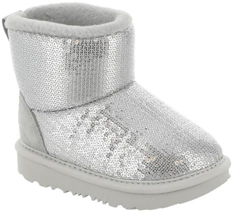 UGG T Classic Mini Mirror Ball, Stivali Bambina, Argento, 22 EU