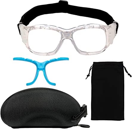 SAWUTPV Fußball Basketball Brille für Outdoor Anti-Beschlag Schutzbrille Sportbrillen mit Einstellbarer Größe, (Transparent)