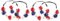minkissy 4 Pcs Party Decoration Headband Headbands for Women Patriotic Headwear Flower Hair Accessories for Women Red Blue Tiara 4th of July Accessories Tricolor Miss Fabric Stickers