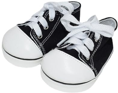 niannyyhouse 40 cm Plüschpuppe Segeltuchschuhe Länge 8,5 cm Puppenzubehör Dress Up (schwarz)