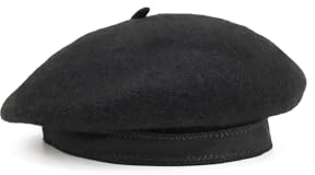 QUEEN HELENA Baskenmütze Pariser Mütze Klassische Damenmütze CP11, Schwarz , One size