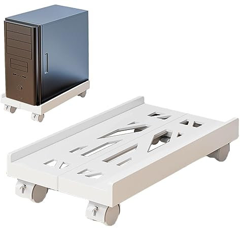Xujuika Soporte Ajustable para Ordenador Debajo del Escritorio, Soporte para CPU con 4 Ruedas, Soporte De Torre De Computadora MAX 30kg para Mayoría De Las PC Debajo del Escritorio