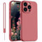 Kukiwhy für iPhone 16 Pro Hülle Silikon Case,Dünne mit Microfiber Hanyhülle für iPhone 16 Pro 5G aus flüssigem Silikon, Kratzfeste und stoßfeste Schutzhülle für iPhone 16 Pro 6.3''(2024) Kamelienrot