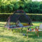 Getdoublerich Waterproof Off The Ground 2-Layer Outdoor Camping Sleeping Cot Raised Tent，Camping Foldable Tent Provides A Comfortable And Breathable Environment(black)