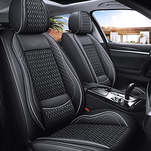 maiqiken Autositzbezug für Pontiac Aztek, Vibe, G3, G6, G8, Torrent ; Komplettset 5-Sitze, Standard - Schwarz weiß