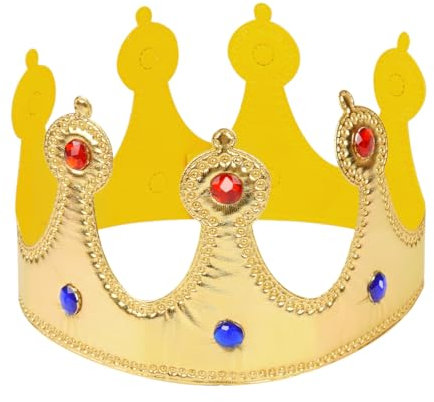 O-Kinee König Krone Erwachsene,Goldene Krone Herren,Königskrone Gold,Kronen Königin Prinz,Fasching Crown,Karneval König Kostüm Accessoire,Geburtstagskrone Kopfbedeckung,Einheitsgröße