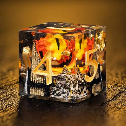 DiceBell Fantasy-Rollenspiel-Würfel-Set, 7-teilig, polyedrische Harzwürfel mit 3D-Miniaturen, einzigartige Themen-Sets für Dungeons & Dragons, DND, TTRPG, Sammlerstück-Geschenkwürfel von DiceBell