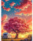 HEIBAGO Kirschbaum Diamond Painting Für Anfänger, 5D Bunte Wolken Full Drill Diamant Painting Erwachsene, DIY Cross Embroidery Diamant Kunst Sets Bus Diamond Art Bilder Für Wanddekor 30 * 40cm