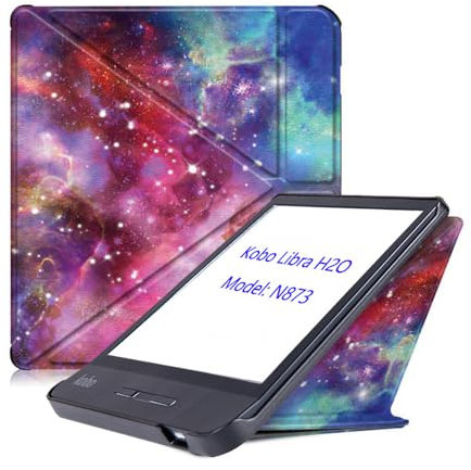 Custodia per e-reader Kobo Libra H2O da 7 pollici, con supporto magnetico, cover morbida in TPU N873 e funzione di accensione automatica (YHX)
