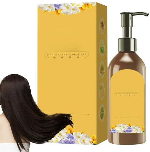 Einzelwirkstoff-Haarfärbemittel – Blumenfärbe-Shampoo, natürliches Haar-Shampoo | Langanhaltendes Haarfärbemittel für ältere Frauen, ideal zum einfachen Färben der Haare, perfekt für sanfte und lebend