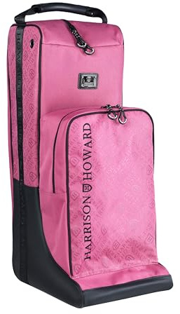 Harrison Howard Borsa da viaggio alta per stivale equestre per riporre casco, accessori per frusta e stivali, Rosa, moderno