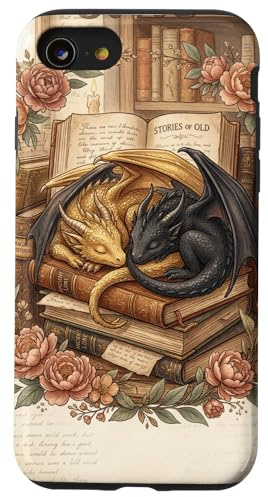 Cute Dragon Wings Book Lover Librarian Fantasy Bookish Case for iPhone SE (2020) / 7/8