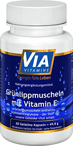 Grünlippmuschel mit Vitamin E, hochdosiert 1300mg, kein Magnesiumstearat, rein natürlich, Premiumqualität aus Deutschland