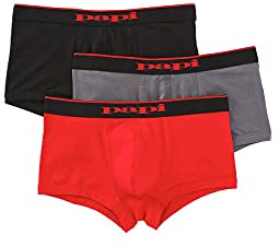 Papi Men's 3-Pack Premium Lifestyle Brazilian Solid Trunk Boxer Briefs