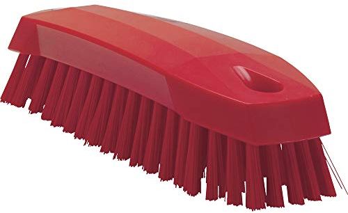 Vikan 35874 Hand-Held Scrub Brush, Polypropylene, Polyester Bristle, 7, Red