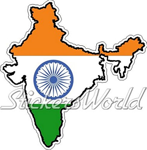 Indien indischen map-flag Hindu 12,2 cm (123 mm) Vinyl Bumper Aufkleber, Aufkleber